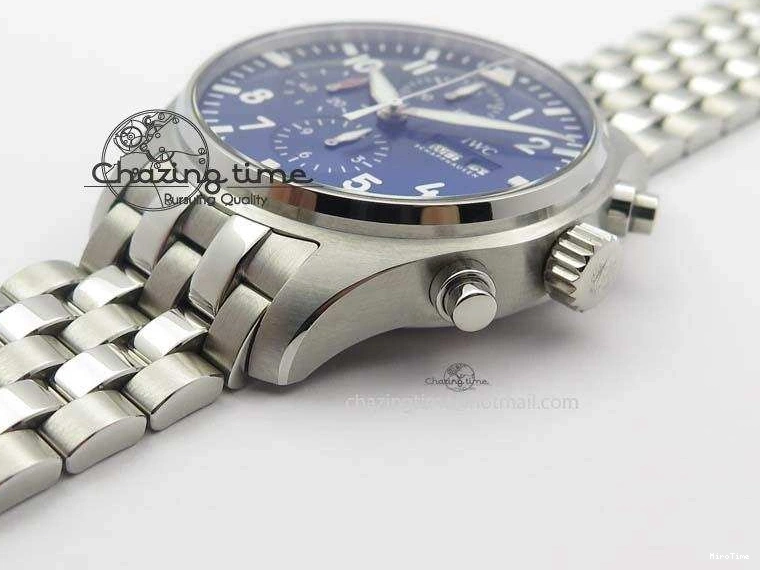 MIROTIME 0808 UrbanChic Pilot Chrono 2016 IW377714 ZF 1:1 Best Edition Blue Dial On SS Bracelet A7750 V 7272